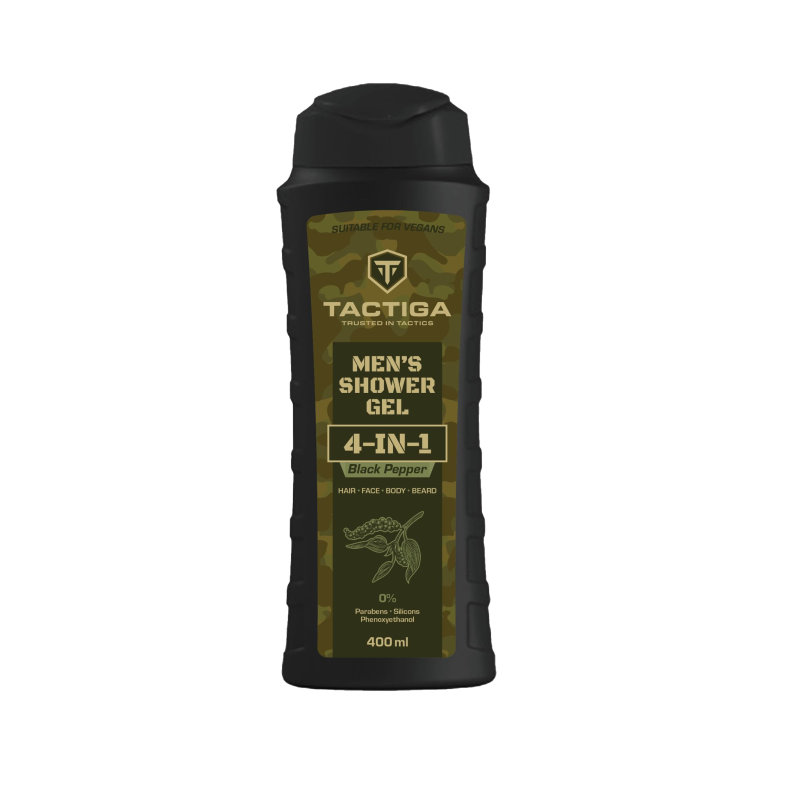 TACTIGA Men's 4-IN-1 Shower Gel – Black Pepper